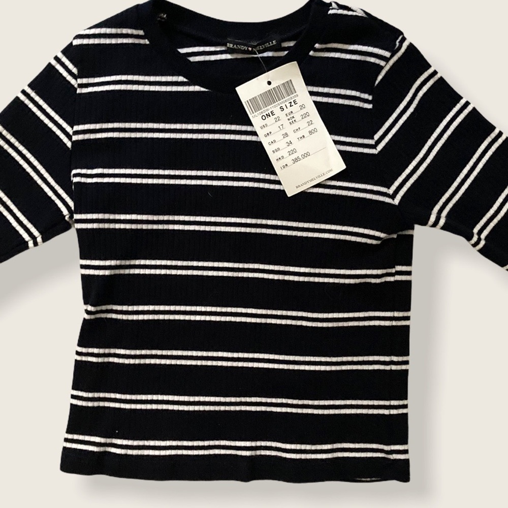 Brandy Melville ringer striped long sleeve top